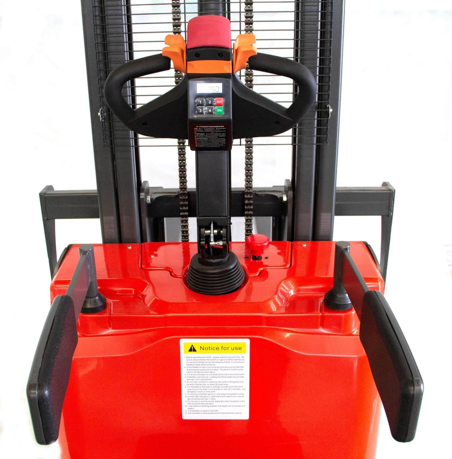 PS3300FE-3M Electric Pallet Stacker, 3300 lbs Capacity, 118″ Lifting Height, Work with Open-bottom Pallets - SUNMAX