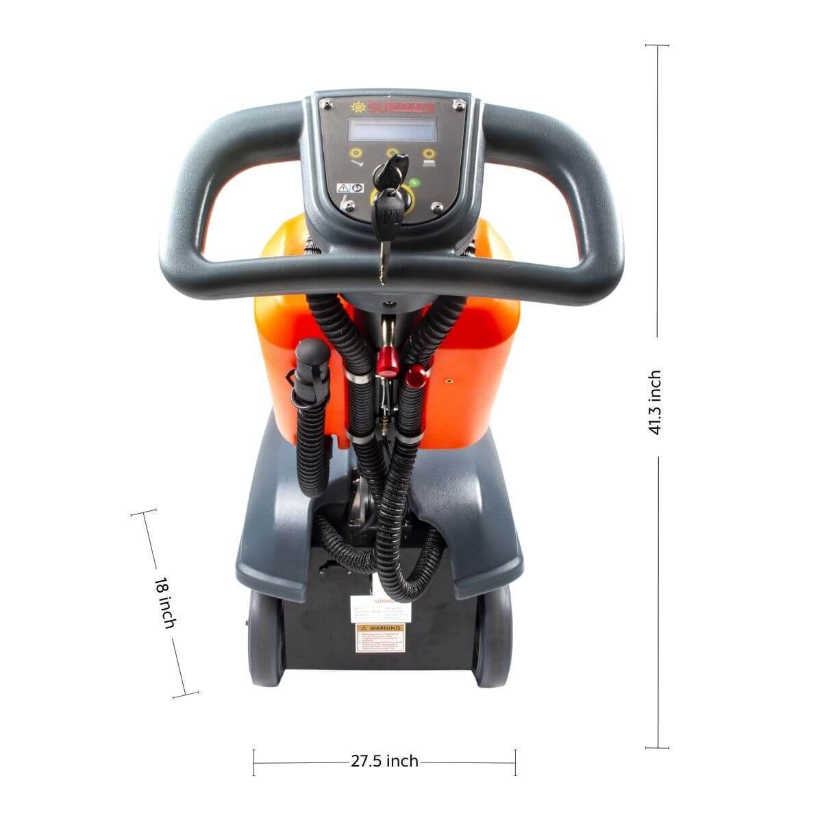 RT15+ 14" compact walk behind floor scrubber with lithium battery and 14" heavy duty brush for commercial cleaning