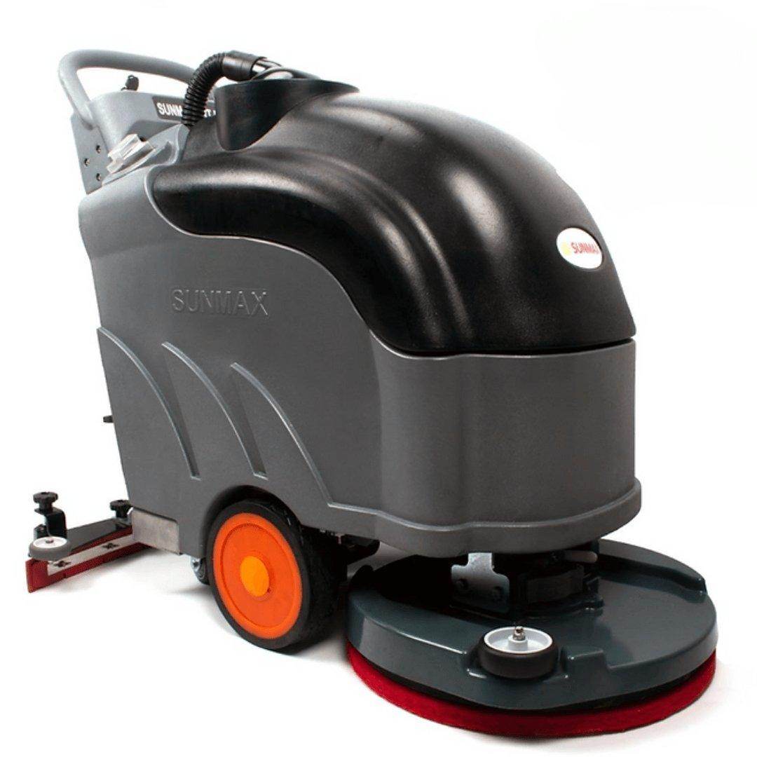 RT50D self-propelled floor scrubber with 22-inch cleaning width, high-capacity tank, and ergonomic design for commercial cleaning.