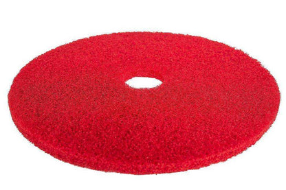 22-inch red floor scrubber burnishing pad for cleaning and polishing hard floors, pack of 5