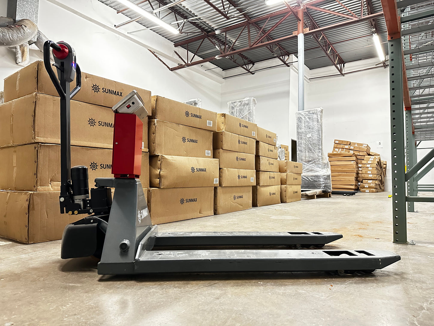 PT4400W Electric Walkie Pallet Scale Truck with Built-in Scale, 4400 lbs Capacity, 27" Width, Electric Brake