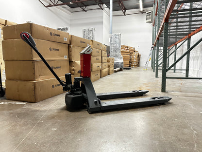 PT4400W Electric Walkie Pallet Scale Truck with Built-in Scale, 4400 lbs Capacity, 27" Width, Electric Brake