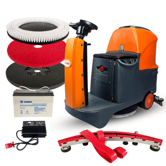 RT70 Ride - On Floor Scrubber Machine, 22" Brush Cleaning Path, 48000 Sqft/h Efficiency - SUNMAXSUNMAXCleaning Machine